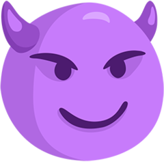 Facebook Messenger smiling face with horns emoji image