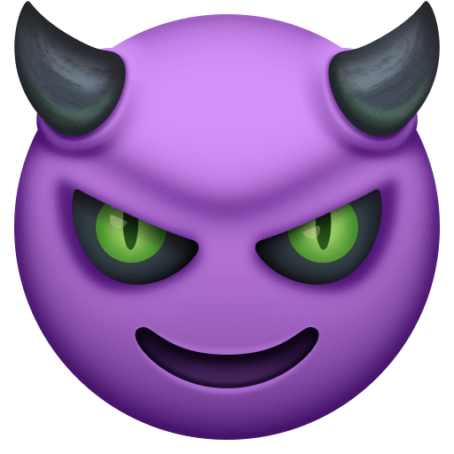 Facebook smiling face with horns emoji image