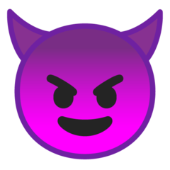 Google smiling face with horns emoji image