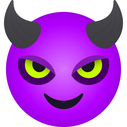 JoyPixels smiling face with horns emoji image