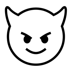 Noto Emoji Font smiling face with horns emoji image