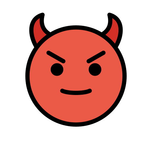 Openmoji smiling face with horns emoji image