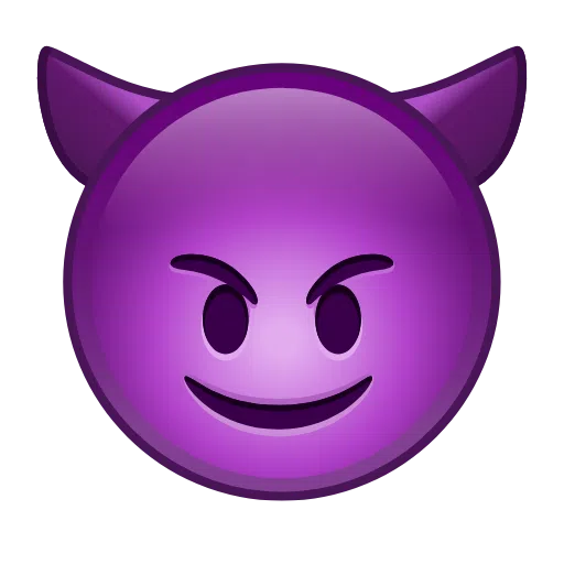 Telegram smiling face with horns emoji image