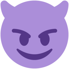 Twitter smiling face with horns emoji image