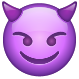 Whatsapp smiling face with horns emoji image