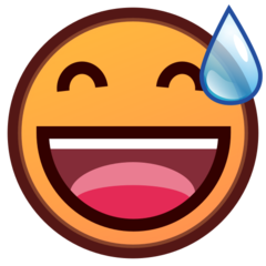 Emojidex smiling face with open mouth and cold sweat emoji image