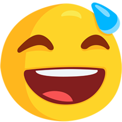 Facebook Messenger smiling face with open mouth and cold sweat emoji image