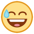 HTC smiling face with open mouth and cold sweat emoji image