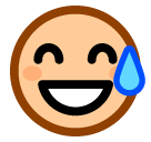 SoftBank smiling face with open mouth and cold sweat emoji image