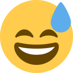 Twitter smiling face with open mouth and cold sweat emoji image