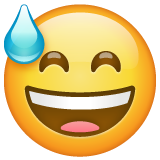Whatsapp smiling face with open mouth and cold sweat emoji image