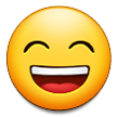 Samsung smiling face with open mouth and smiling eyes emoji image