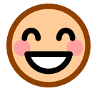 SoftBank smiling face with open mouth and smiling eyes emoji image
