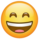 Whatsapp smiling face with open mouth and smiling eyes emoji image