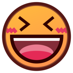 Emojidex smiling face with open mouth and tightly-closed eyes emoji image