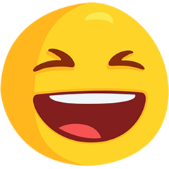 Facebook Messenger smiling face with open mouth and tightly-closed eyes emoji image