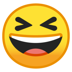 Google smiling face with open mouth and tightly-closed eyes emoji image