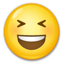 LG smiling face with open mouth and tightly-closed eyes emoji image