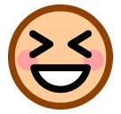 SoftBank smiling face with open mouth and tightly-closed eyes emoji image