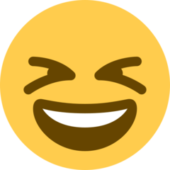 Twitter smiling face with open mouth and tightly-closed eyes emoji image