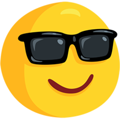 Facebook Messenger smiling face with sunglasses emoji image