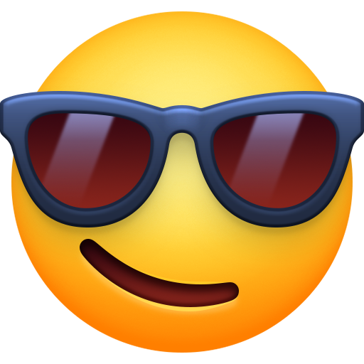 Facebook smiling face with sunglasses emoji image