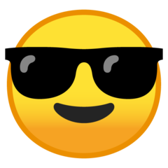 Google smiling face with sunglasses emoji image