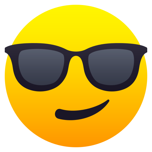 JoyPixels smiling face with sunglasses emoji image