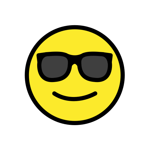 Openmoji smiling face with sunglasses emoji image