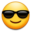 Samsung smiling face with sunglasses emoji image