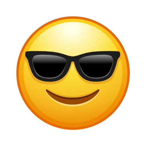 Telegram smiling face with sunglasses emoji image