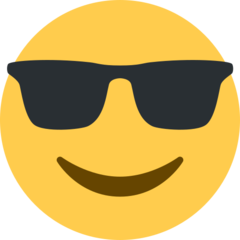 Twitter smiling face with sunglasses emoji image