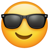 Whatsapp smiling face with sunglasses emoji image