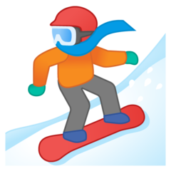 Google snowboarder emoji image