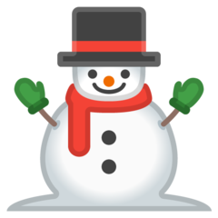 Google snowman without snow emoji image