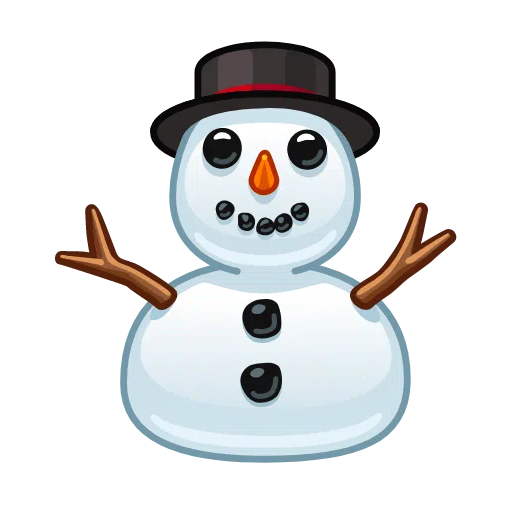 Telegram snowman without snow emoji image