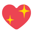 Toss sparkling heart emoji image