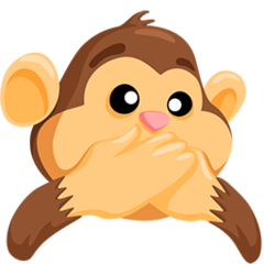 Facebook Messenger speak-no-evil monkey emoji image