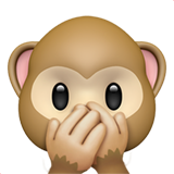IOS/Apple speak-no-evil monkey emoji image