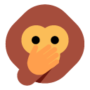 Toss speak-no-evil monkey emoji image