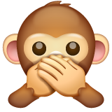Whatsapp speak-no-evil monkey emoji image