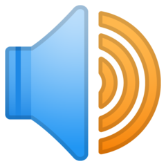 Google speaker with three sound waves emoji image