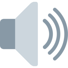 Twitter speaker with three sound waves emoji image