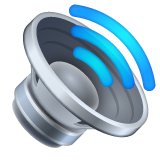 Whatsapp speaker with three sound waves emoji image