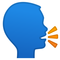 Google speaking head in silhouette emoji image