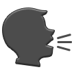 Samsung speaking head in silhouette emoji image