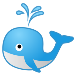 Google spouting whale emoji image