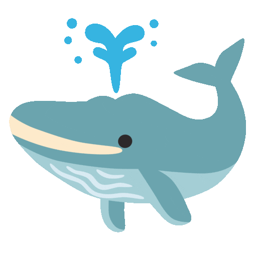 Noto Emoji Animation spouting whale emoji image