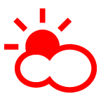 au by KDDI sun behind cloud emoji image
