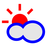 Docomo sun behind cloud emoji image